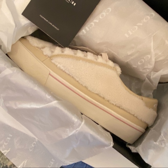 COACH Citysole Platform Sherpa Fleece Sneaker, 8.5 - Picture 13 of 15